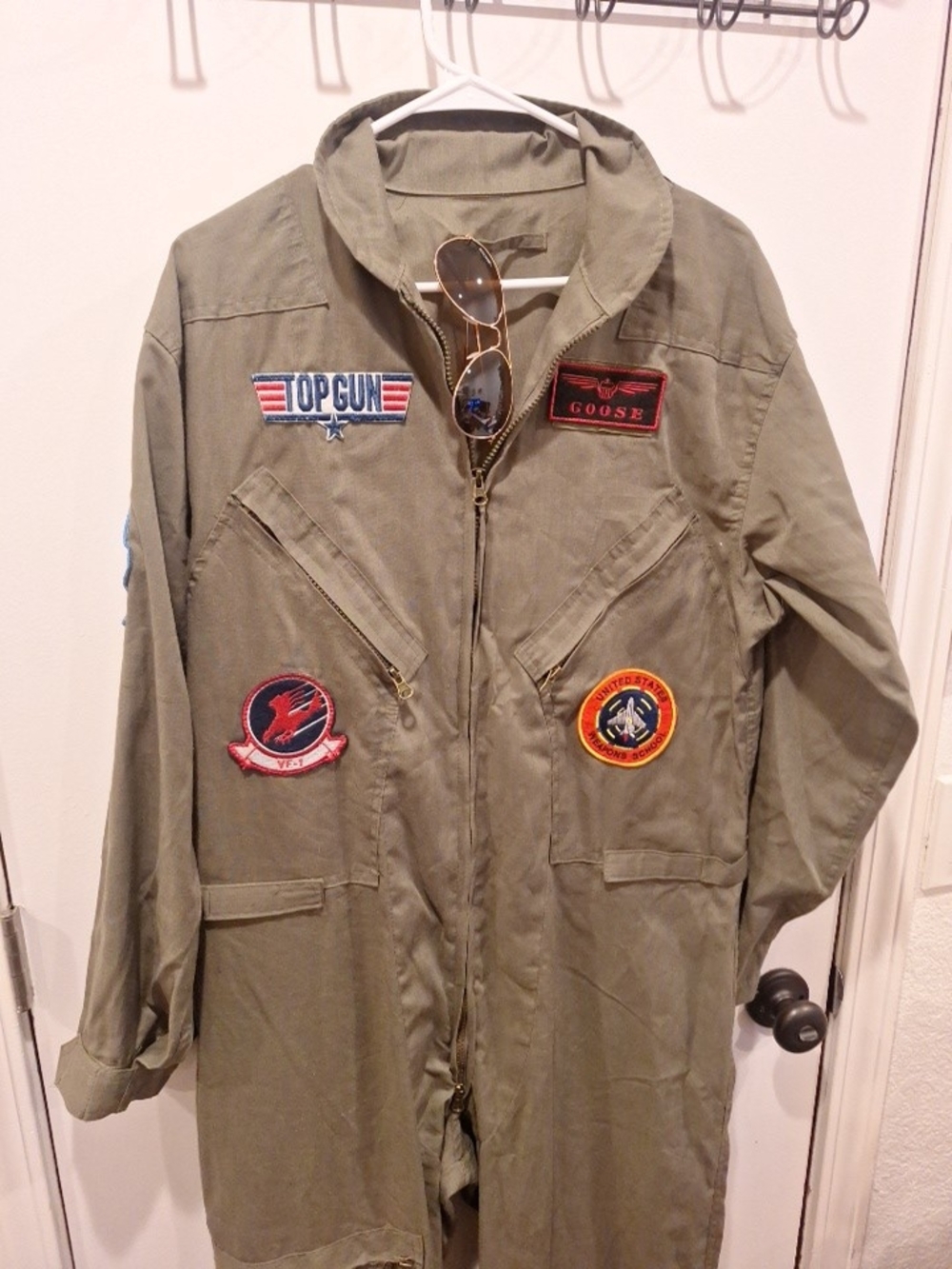 Top Gun Cosplay Coverall with Embroidered Patches
